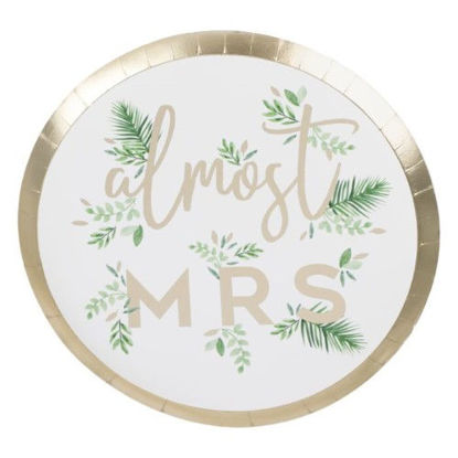 Picture of Botanical Hen Party Almost Mrs Paper Plates - 25cm
