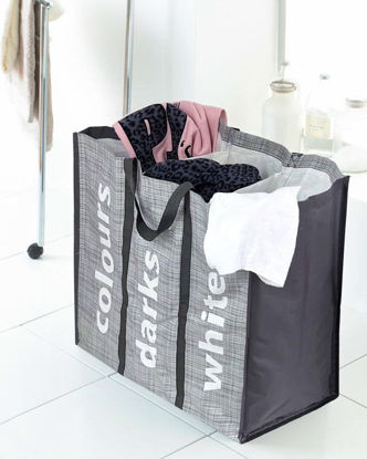 Picture of COUNTRYCLUB 3 SECTIONS LAUNDRY BAG GREY