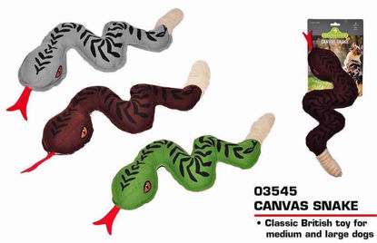 Picture of CANVAS SNAKE DOG SQUEAK TOY