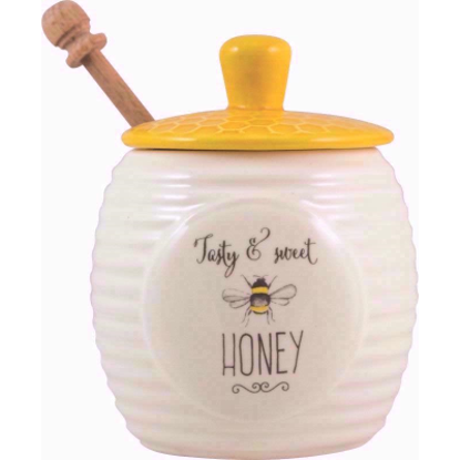 Picture of Bee Happy Honey Pot With Stick