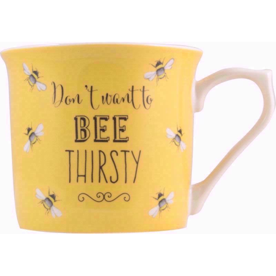 Bee Happy Fine China Mug (Yellow)