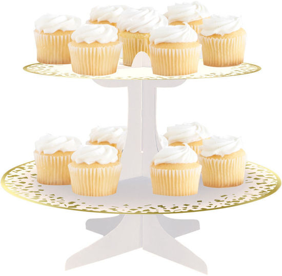 Picture of GOLD FOIL CARDBOARD CUPCAKE STAND