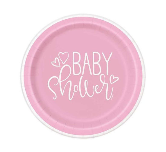 Picture of 7IN PINK BABY SHOWER PLATES (Pack of 8)