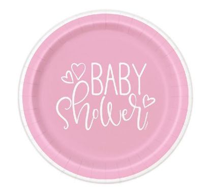 Picture of 9IN PINK BABY SHOWER PLATES (Pack of 8)