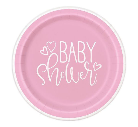 Picture of 9IN PINK BABY SHOWER PLATES (Pack of 8)