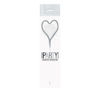 Picture of 7IN HEART SHAPE SILVER GLITZ CAKE DECORATION