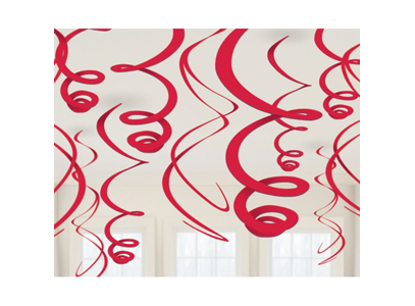 Picture of Red Hanging Swirls Decoration - 55cm