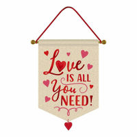 Picture of Love Is All You Need Hanging Canvas Sign
