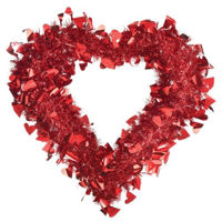 Picture of Red Heart Tinsel Wreath