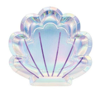 Picture of 8IN MERMAID SHINE SHAPED DINNER PLATES (Pack of 8)