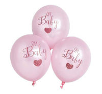 Picture of OH BABY PRINTED PINK BALLOONS (Pack of 6)