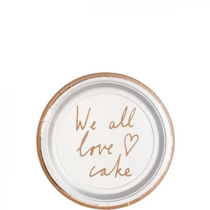 Picture of We All Love Cake Dessert Plates - 13cm