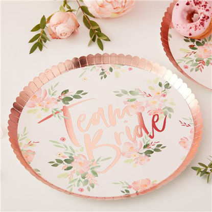 Picture of Floral Hen Party 'Team Bride' Plates - 23cm