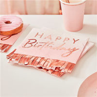 Picture of Rose Gold Fringe Paper Napkins