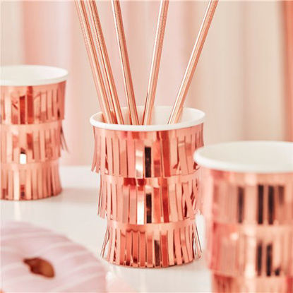Picture of Rose Gold Fringe Paper Cups
