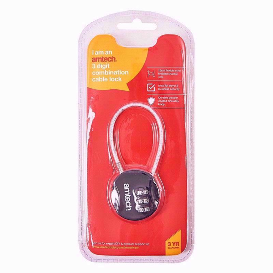 Picture of AMTECH COMBINATION CABLE LOCK