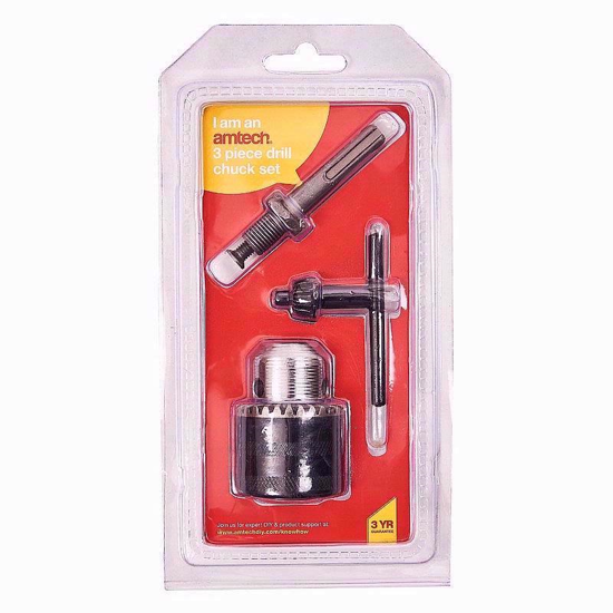 Picture of AMTECH DRILL CHUCK ADAPTOR/KEY 3PC SET