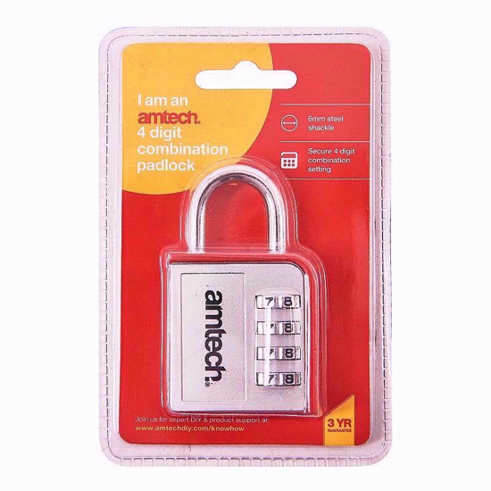 Picture of AMTECH PADLOCK 2TONE COLOUR 4 DIGIT COMBI