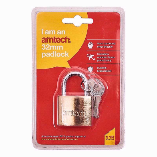 Picture of AMTECH PADLOCK HEAVY DUTY 32MM