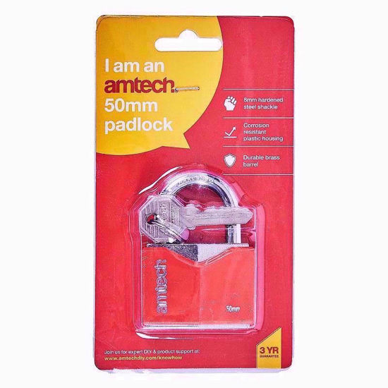 Picture of AMTECH PADLOCK RHOMBIC IRON 50MM