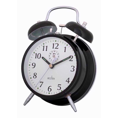 Picture of ACCTIM SAXON BLACK DOUBLE BELL ALARM