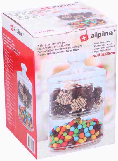 Picture of ALPINA 3 TIER GLASS JARS 28CM