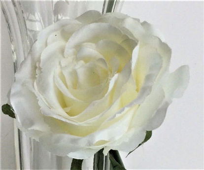 Picture of BLOOMING ROSE STEM 10CM IVORY