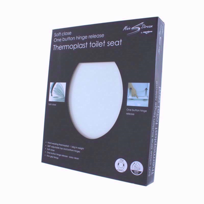 Picture of AQUALONA THERMO PLAST TOILET SEAT WHITE