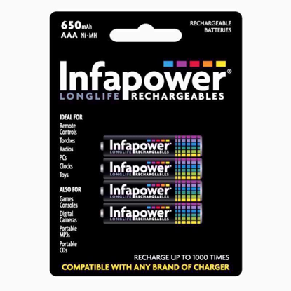 Picture of INFAPOWER RECHARGABLE AAA 650MAH