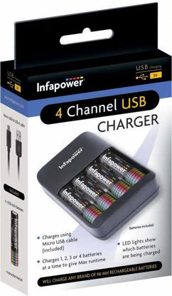 Picture of INFAPOWER RECHARGABLE CHARGER USB + 4XAA