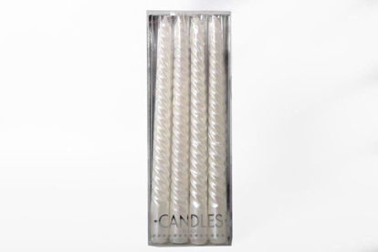 Picture of CANDLE TAPER TWIST 4 CANDLE WHITE