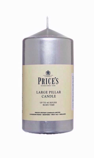 Picture of PRICES PILLAR CANDLE 6 INCH SILVER