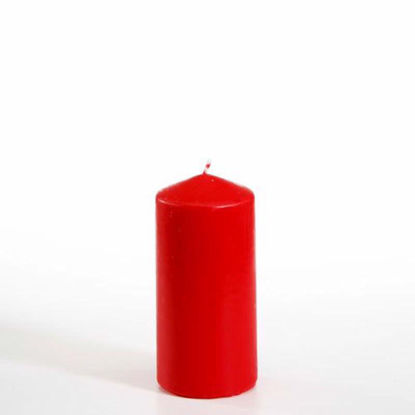 Picture of QUALITATSKERZE PILLAR CANDLE 6X13CM RED