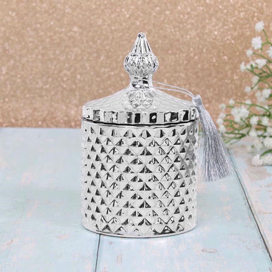 Picture of DESIRE CANDLE JAR SILVER VANILLA MEDIUM