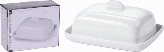 Picture of BUTTER DISH RECTANGULAR WHITE CERAMIC9CM