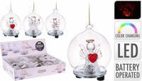 Picture of BALL GLASS 6CM LED ANGEL 3ASS