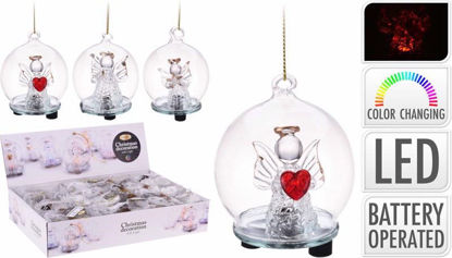 Picture of BALL GLASS 6CM LED ANGEL 3ASS