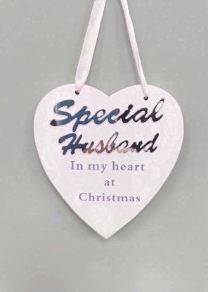 Picture of XMAS HEART HANGER HUSBAND