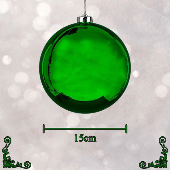 Picture of BAUBLES 15CM DARK GREEN