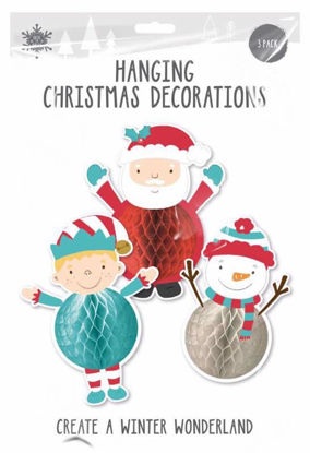 Picture of CHRISTMAS HONEYCOMB DECORATIONS 3PCE