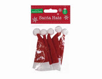 Picture of CHRISTMAS SANTA HAT EMBELISHMENT 6PK