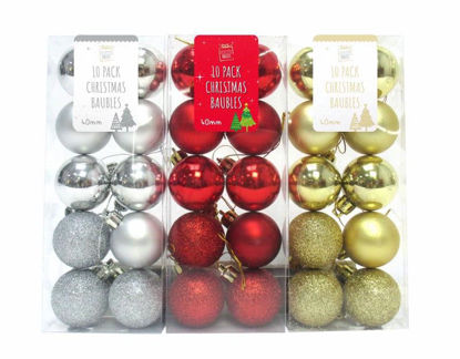 Picture of FESTIVE MAGIC BAUBLES 10PC 40MM