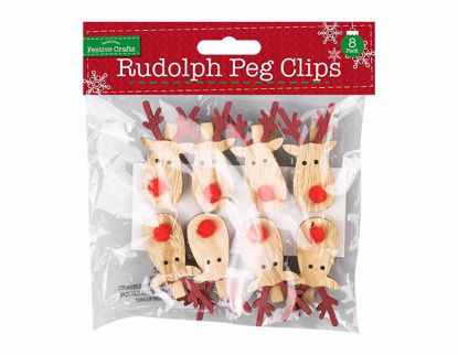 Picture of CHRISTMAS RUDOLF RED NOSE CLIPS 8PK