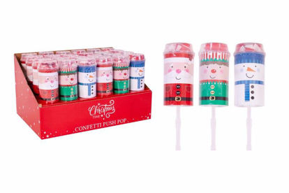 Picture of CHRISTMAS CONFETTI RED/WHITE PUSH POP