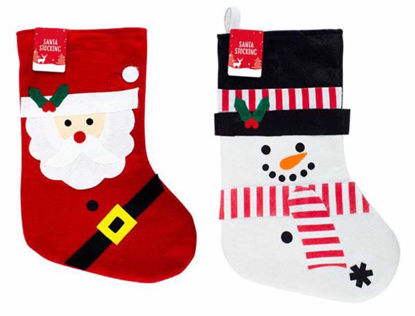 Picture of CHRISTMAS STOCKING SANTA SNOWMAN