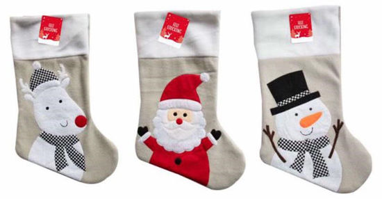 Picture of CHRISTMAS STOCKING SANTA SNOWMAN RUDOLF