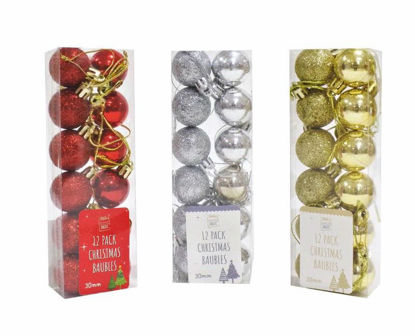 Picture of FESTIVE MAGIC BAUBLES 30MM 12PC