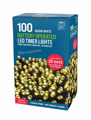 Picture of FESTIVE MAGIC LED B/O TIMER 100 LIGHTS W/WHT