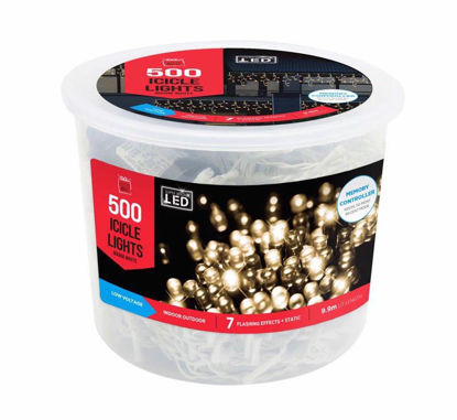 Picture of FESTIVE MAGIC LED ICICLE LIGHTS TUB 500 W/WHT