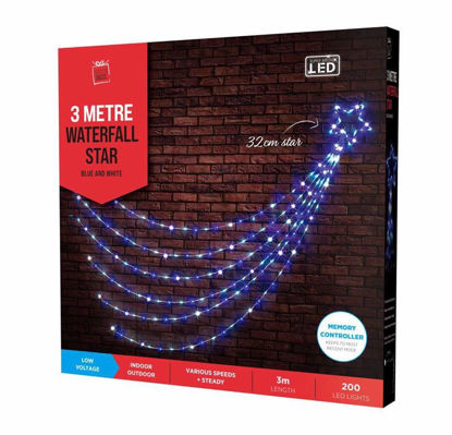 Picture of FESTIVE MAGIC LED WATERFALL STAR 3M WHT/BLUE